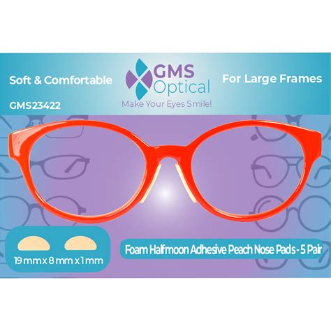 Gms Optical Foam Half Moon Adhesive Peach Nose Pads Mm X Mm X Mm