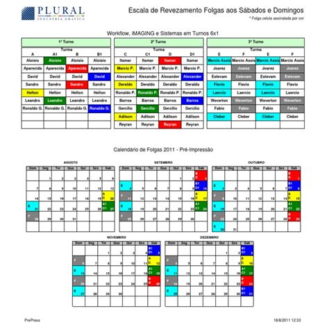 Escala 6x1 Com Folgas Alternadas - Escala de Revezamento 6x1 com Folgas | PDF