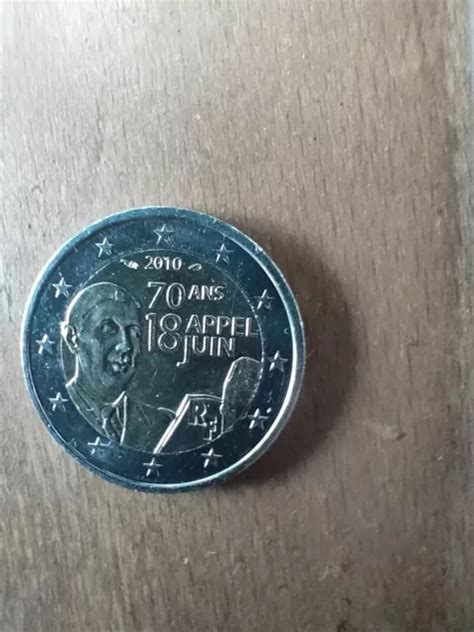 PIÈCE MONNAIE 2 Euros Commémorative 70 Ans Appel Du 18 Juin 2010 De