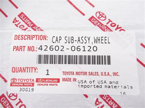 Genuine OEM Toyota 42602 06120 Wheel Cover Hub Cap 2015 2017 Camry EBay