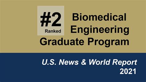 Biomedical Engineering Ranked #2 in U.S. News Graduate Rankings for 2021