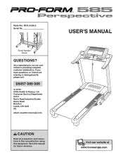 ProForm 585 Perspective Treadmill Manual