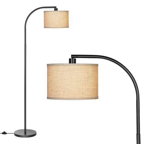 Dewenwils Black Arched Floor Lamps With Adjustable Beige Line Lampshade