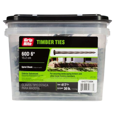 Grip Rite 6 In 60 Penny Hot Galvanized Timber Tie Nails 30 Lbs Pack