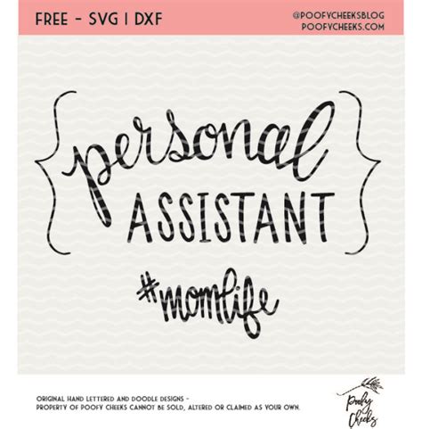 Mom Shirt Personal Assistant Svg Dxf Png Poofy Cheeks