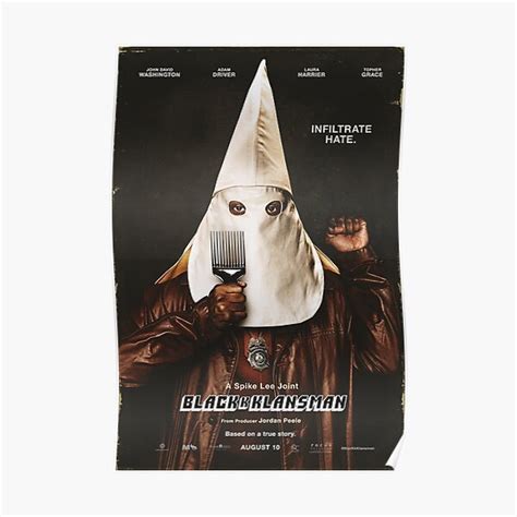 "Blackkklansman Movie Poster" Poster by ABrokeUniKid | Redbubble