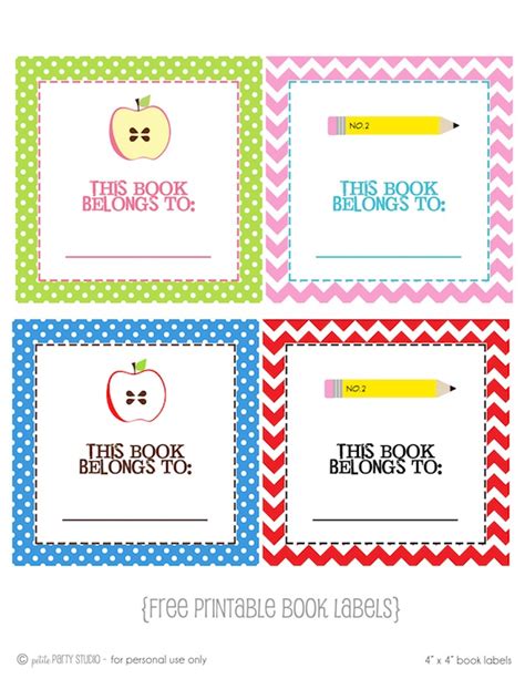 6 Best Images Of Free Printable Book Labels School Book Labels