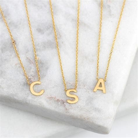 Ct Gold Plated Floating Mini Initial Necklace Hurleyburley