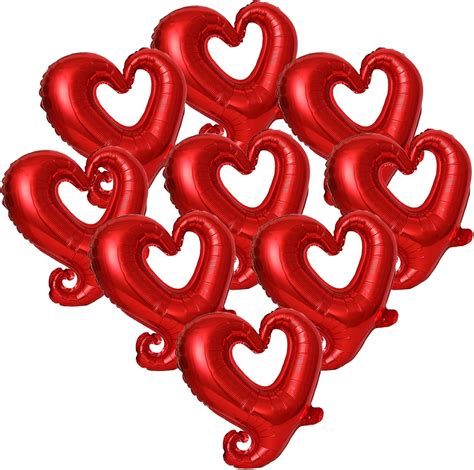 18 Inch Hook Heart Foil Balloons For Valentines Day Decor