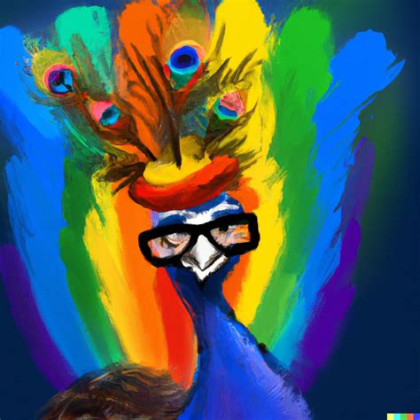 A Happy Peacock Celebrating Gay Pride Digital Art Dalle Openart