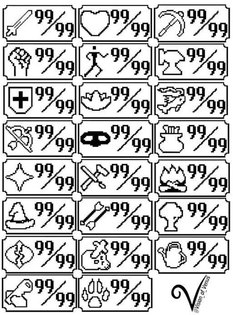 OSRS Skill Symbols and Plaques SVG and PNG Files Old School Runescape Inspired Fan Art Digital ...