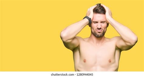 Handsome Shirtless Man Showing Nude Chest Stock Photo 1328938478 Shutterstock