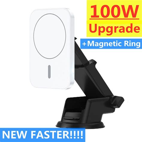 100w Magnetic Car Wireless Charger Car Mount Phone Holder For Iphone 14