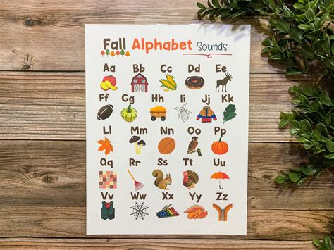 Fall Alphabet Chart Letter Sounds Fall Learning Poster Alphabet