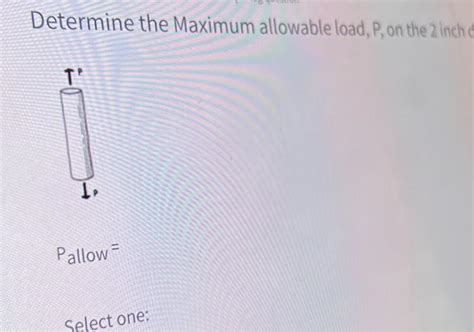 Solved Determine The Maximum Allowable Load P On The 2 Chegg