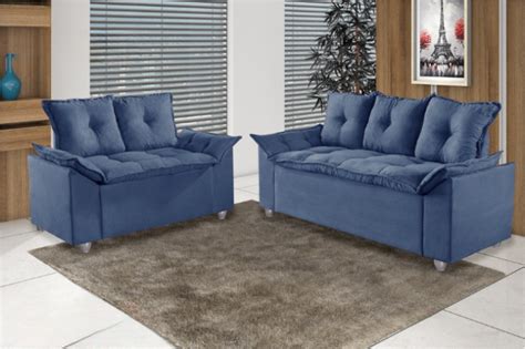 Sofa X Lug Pampulha Tec Azul Cat Logo De M Veis Rj