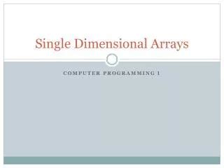 PPT - One Dimensional Arrays PowerPoint Presentation, free download ...