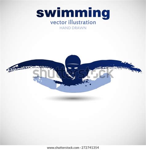 Silhouette Man Swimmer Butterfly Stroke Style Stock Vector Royalty