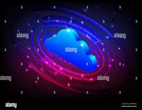 Abstract Background Cloudscape Isometric Cyberspace Firewall Connection