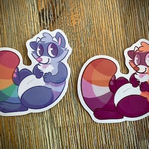 Pride Raccoon Vinyl Waterproof Sticker LGBTQ Rainbow Gay Lesbian Trans Bi Pan Asexual Nonbinary