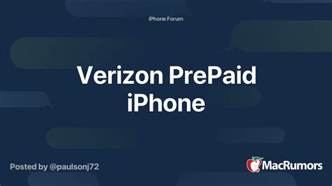 Verizon PrePaid iPhone | MacRumors Forums