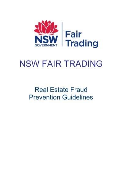 Real Estate Fraud Prevention Guidelines In PDF NSW Fair Trading