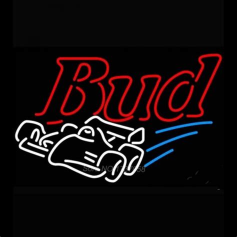 Custom Budweiser Race Car Beer Light Neon Sign USA – Custom Neon Signs Shop – Neon Signs USA