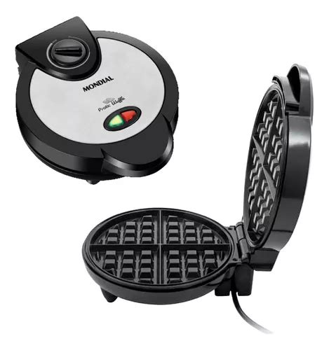 Maquina De Waffles Grill Mondial Gw Inox Luz Piloto W Frete Gr Tis