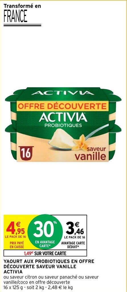 Promo YAOURT AUX PROBIOTIQUES EN OFFRE DÉCOUVERTE SAVEUR VANILLE