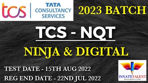 Tcs Nqt Batch Off Campus Announced Ninja Digital Role Tcs