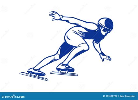 Patinador En El Hielo Patinaje De Velocidad De La Silueta Ilustraci N