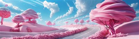 Premium Photo A Fantastical Candyland With A Vibrant Sugary Landscape