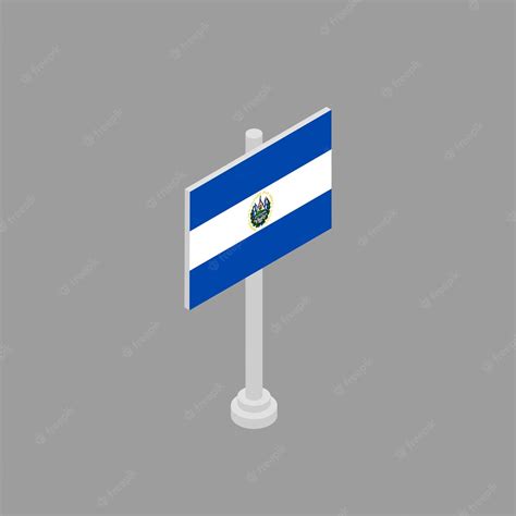 Ilustração Do Modelo De Bandeira De El Salvador Vetor Premium