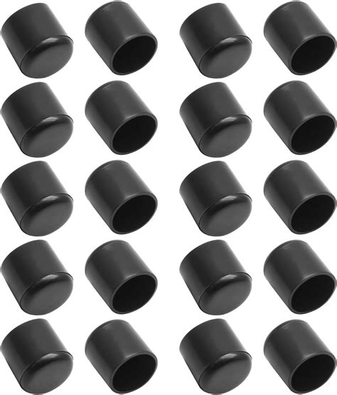 Bonsicoky 20 Pcs Round Rubber Furniture Leg Caps 3 4 19mm Vinyl