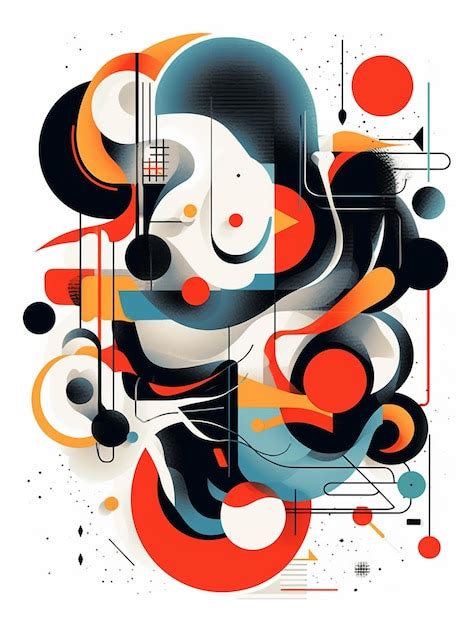 Premium AI Image | Abstract art with a womans face and a lot of circles ...