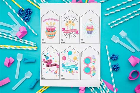 Birthday Tags Printable Set Generic Example Mom Envy