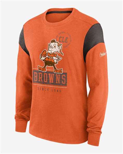 Nike Rewind Playback Helmet Nfl Cleveland Browns Mens Long Sleeve T