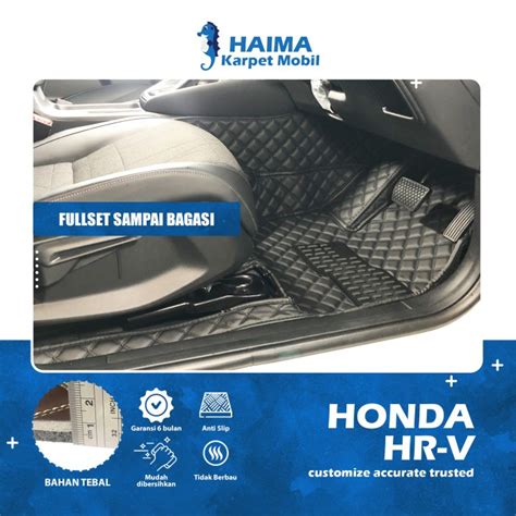 Jual Karpet Mobil Honda HRV Tahun 2022 Now Fullset Bagasi Super Black