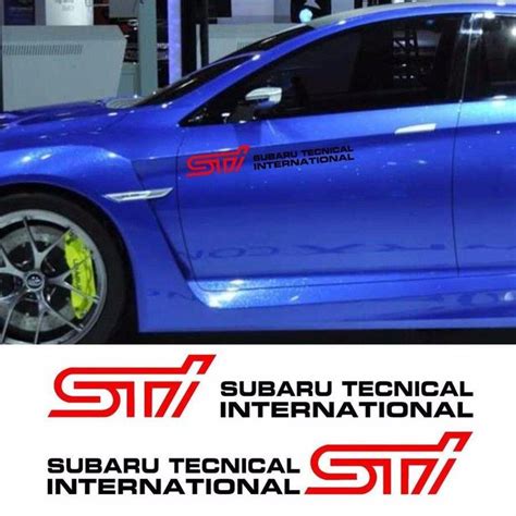 2x Sti Subaru Tecnica International Dors Cover Vinyl Decals Stickers