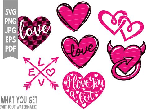 Doodle Love Heart Svg Bundle Hand Drawn Heart Svg Png Etsy