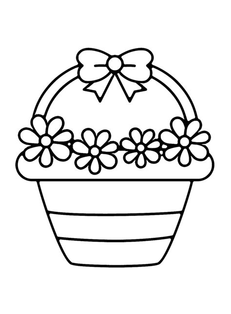 Flower Basket Coloring Pages Printable For Free Download