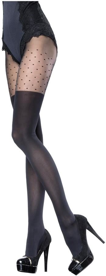 Fiore Luxury Super Fine Denier Patterned Sheer Tights Large