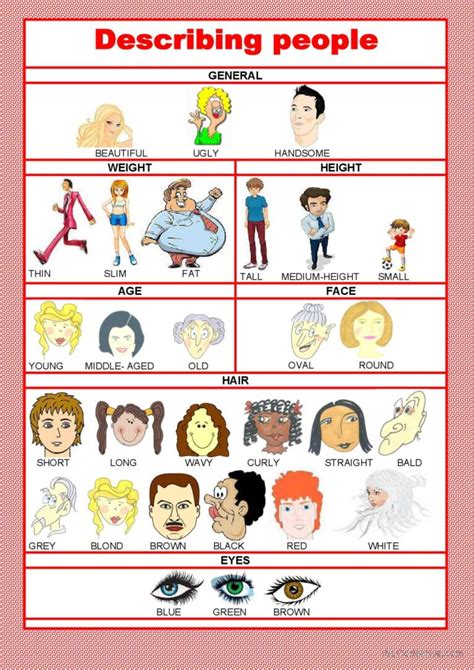 Adjective Describing People Pictio English Esl Worksheets Pdf And Doc