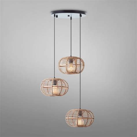 Brilliant Woodball Pendelleuchte 3 Flammig Rund 99885 06 Emero De