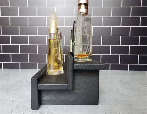 Black Wood Cologne Bottle Shelf Perfume Bottle Organizer Etsy