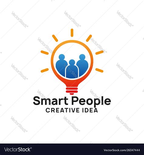 Teamwork creative idea logo design template bulb Vector Image