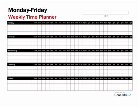 24 Hours Schedule Templates