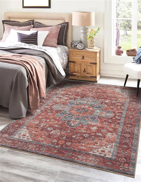 Adiva Rugs Machine Washable Area Rug With Non Slip Backing For Living