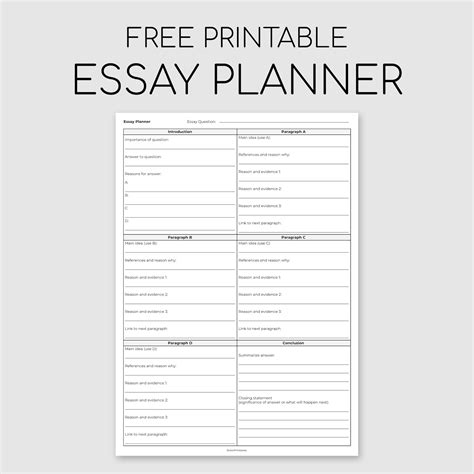 Essay Planner Printable