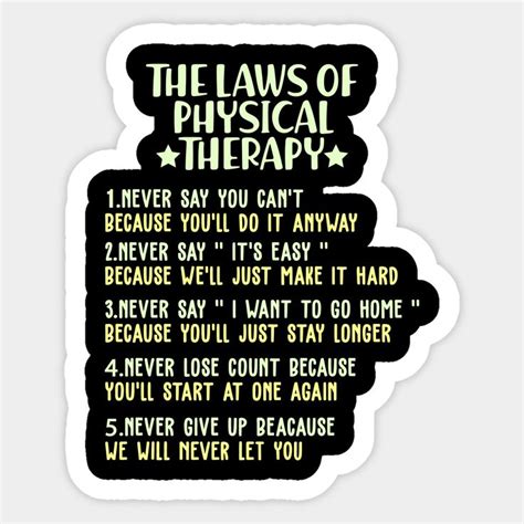 Laws Of Physical Therapy Funny Pt Therapists Gift by moodpalace ...